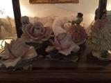 Dresden floral pieces, roses and ladies