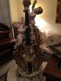 Porcelain Musical theme violin and cherub lamp. We do have the original shade, but not in original condition