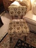 Vintage sewing chair with Americana vinyl upholstery