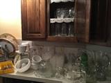 Kitchen, showing glass ware including vintage.