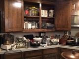 Kitchen showing small appliances, and cook ware