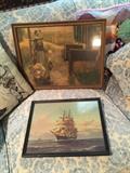 Vintage prints of Dutch Flower Girl, and Nearing the Home Port