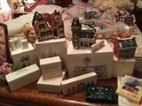 Department 56 Snow Village buildings and lots of accent pieces