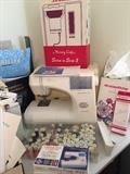 Memory craft 9000 sewing machine with accessories, model #21371 by Janome, includes San n Sew ii