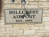 Hillcrest Airport sign on the entrance to the subdivision. This is an active private airport.