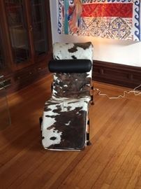 Pony Skin Chaise Lounge after Le Corusier 