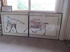 watercolor print diptych "Painted Ponies' by Carol Grigg