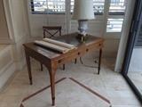 French Desk with leather $450,  Worchester Lamp $150