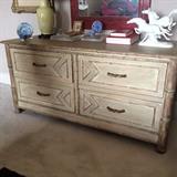 Bamboo and Brass handle Chest of Drawers $800