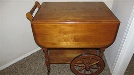 MID CENTURY MAPLE SERVING CART