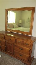 MAPLE DRESSER AND MIRROR