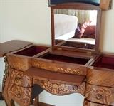 French Ormolu Inlaid Vanity Open