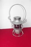 Railroad lantern with red globe