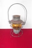 Amber globe on railroad lantern