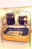 Longabergere basket, cannisters and stand.