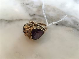 Heart Shaped Amethyst Ring, cira 1920's