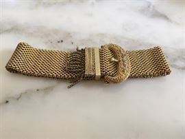 14K Buckle Bracelet with Pearls, circa 1880's