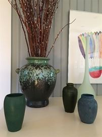 Fulper Leopard Skin Crystalline Vase, circa 1915, Early 20th Century Rookwood and Marblehead Pottery 