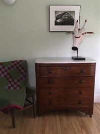 Marble Top Commode, Museum Quality Antique Amish Quilt