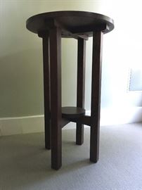 Stickley Mission Oak Tall End Table, Signed