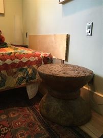 Unique End Table Carved from Solid Wood