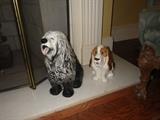 Ceramic dogs - the basset is a Hull pitcher