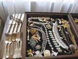 sterling flatware & costume jewelry