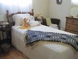 twin bed & coverlet