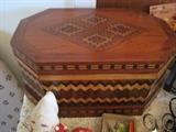 inlaid sewing box