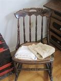 antique rocker & linens