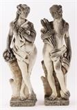 Pair of Female Garden Statues