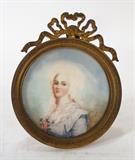 French European Antique Portrait Miniature of a Woman