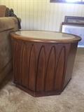 MARBLE TOP AND WOOD, MID CENTURY END TABLE... COORDINATING END TABLE IS NEXT