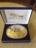 MONTANA SILVERSMITH'S STERLING SILVER PLATE BELT BUCKLE; COLUMBUS, MONTANA