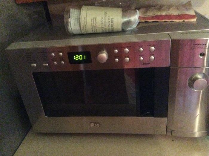 LG microwave oven with toasting ability.