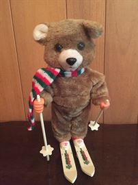 Skiing bear toy.   