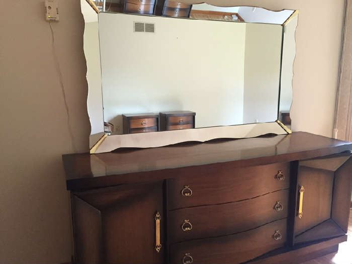 Dresser with Mirror, Armoire and 2 Nightstands            Sold as a set