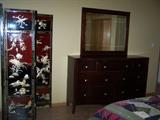Dresser with Mirror, Oriental Screen