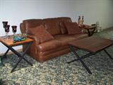 Leather Couch, Coffee Table matching End Tables
