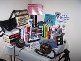 Vintage Security Signs, Detex Guardian Nightwatchman Clocks, Books