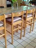 4 bar stools with cushions