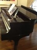Steinert baby grand piano just redone black ebony mint condition small one with ivory keys and piano seat