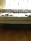 Trundle bed day bed wrought iron white converts to a king bed
