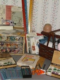 Embroidery, crochet, and sewing items