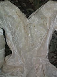 Detail of wedding gown front