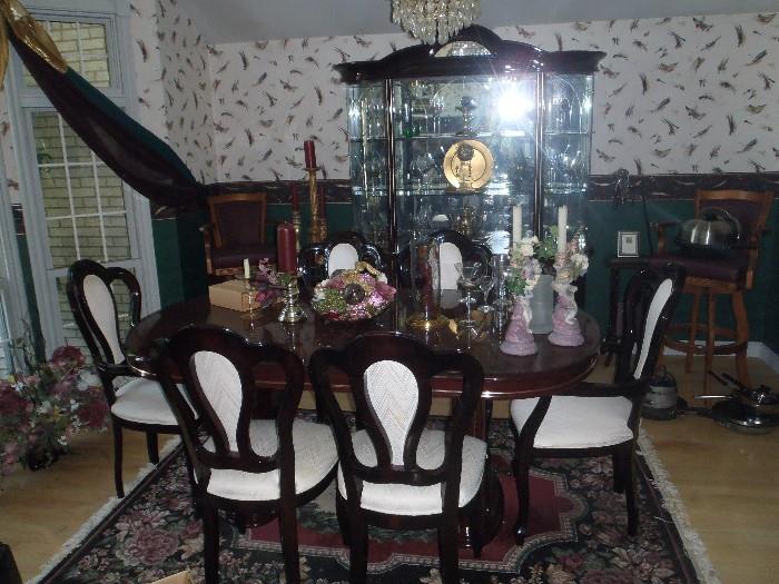 awesome dining table 6 chairs and matching china cabinet