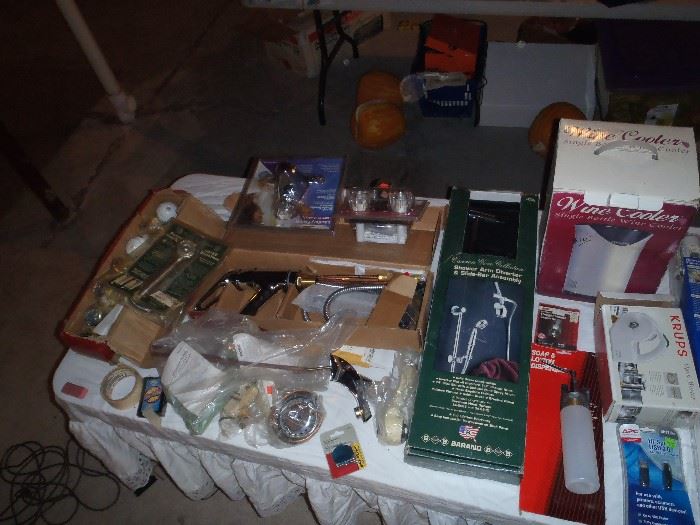 new in box tools, faucets, towelbars, ++