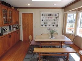 Four kitchen chairs priced separate from table & bench