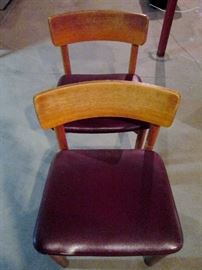 Set of 7 mid-century walnut chairs by The Gunlocke Company 