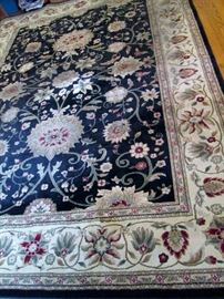 8'11" x 12 Black Cream rug